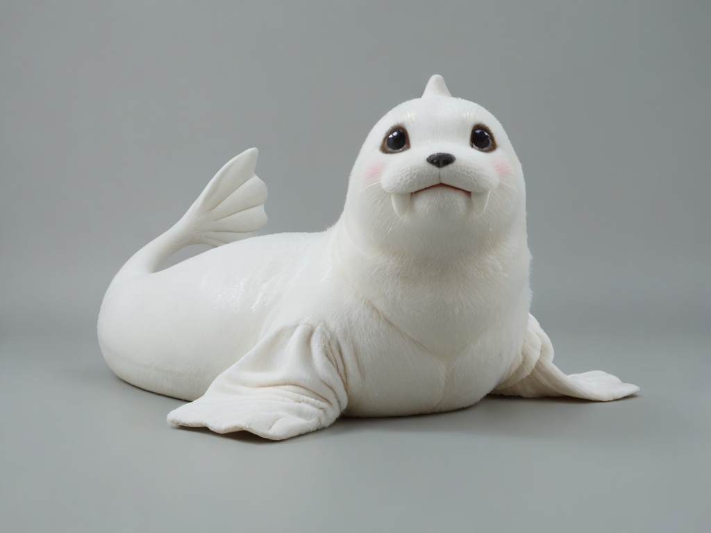 Masterpiece,Best Quality,dewgong,white body,full body,feral,solo,flipper,no humans,pokemon \(creature\),simple background,<lora:dewgongPONY:0.8>,sea lion,score_9,score_8_up,score_7_up,score_6_up,realistic,furry,