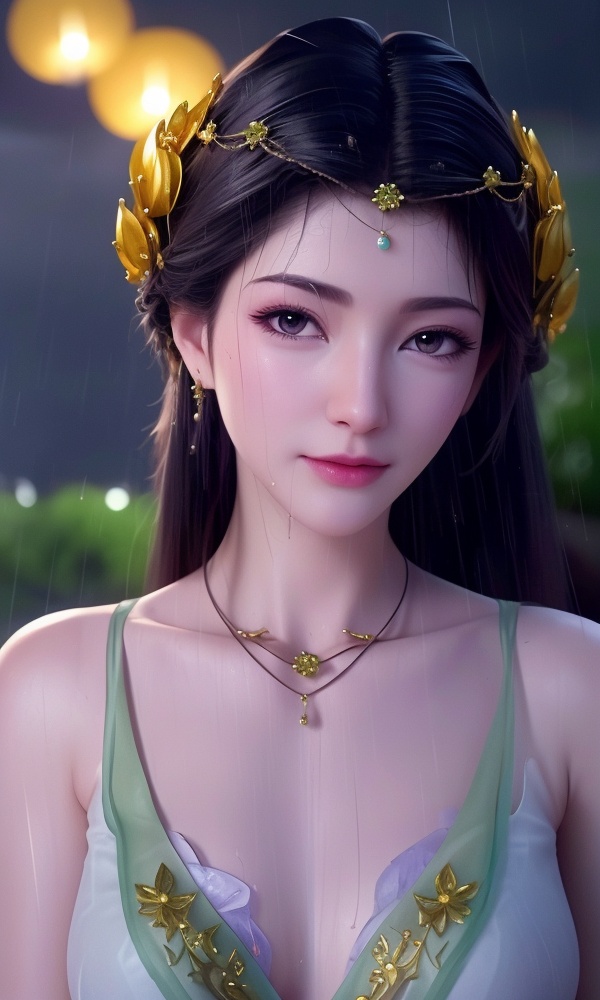 <lora:408-DA-凡人修仙传-卓如婷:0.8> ,(,1girl, ,best quality, ),looking at viewer, ,ultra detailed 8k cg, ultra detailed background,  ultra realistic 8k cg,          cinematic lighting, cinematic bloom, (( , )),,  , unreal, science fiction,  luxury, jewelry, diamond, pearl, gem, sapphire, ruby, emerald, intricate detail, delicate pattern, charming, alluring, seductive, erotic, enchanting, hair ornament, necklace, earrings, bracelet, armlet,halo,masterpiece, (( , )),,  ,cherry blossoms,(((, night,night sky,,  ultra high res, (photorealistic:1.4), raw photo, 1girl, , rain, sweat, ,wet, )))(( , ))   (()), (), 