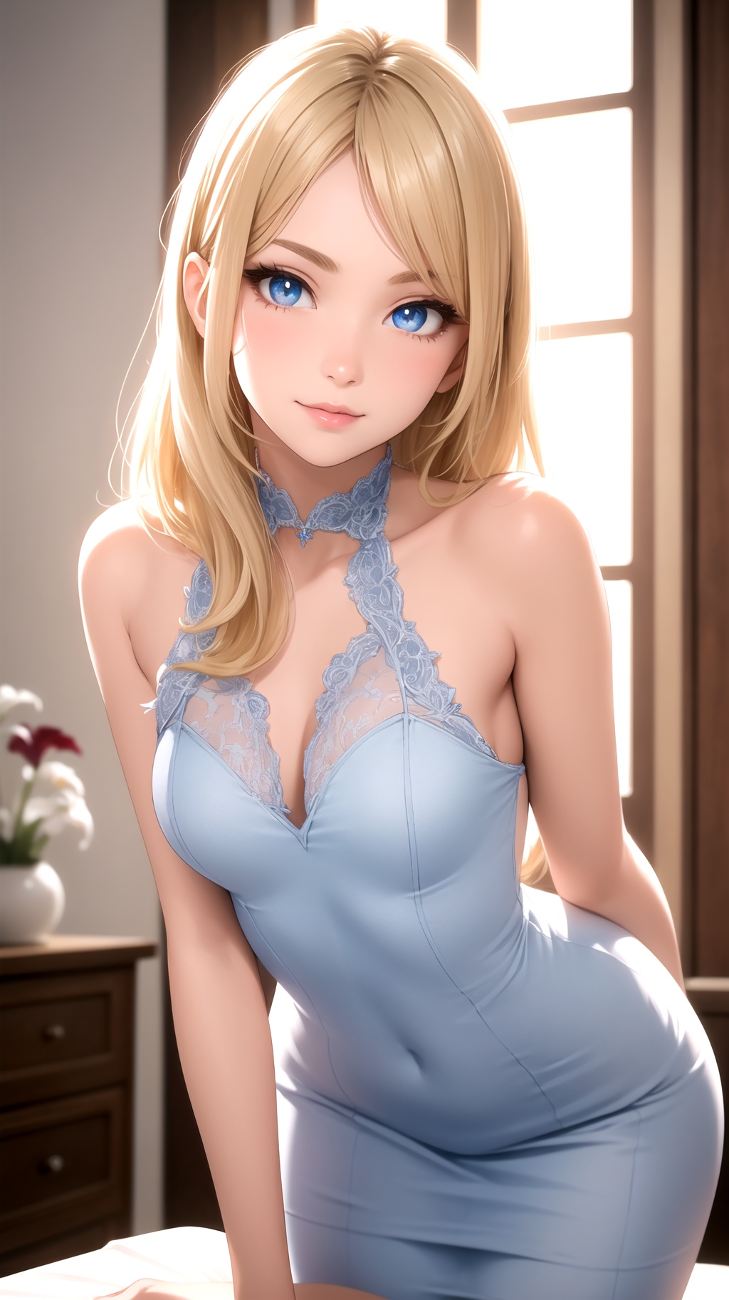 pov adorable,  leaning forward,  bent over on Tensor.Art