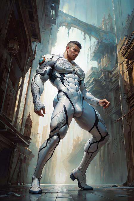 artistic painting of a man,  clad in a ),  full body on Tensor.Art