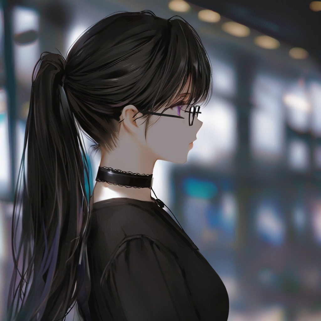 1girl,  solo,  black hair by 黑山羊 on Tensor.Art