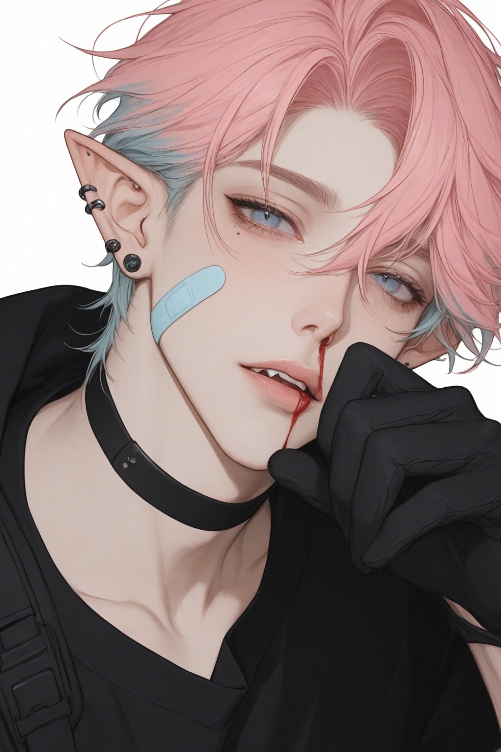 1boy,  pointy ears,  male focus on Tensor.Art