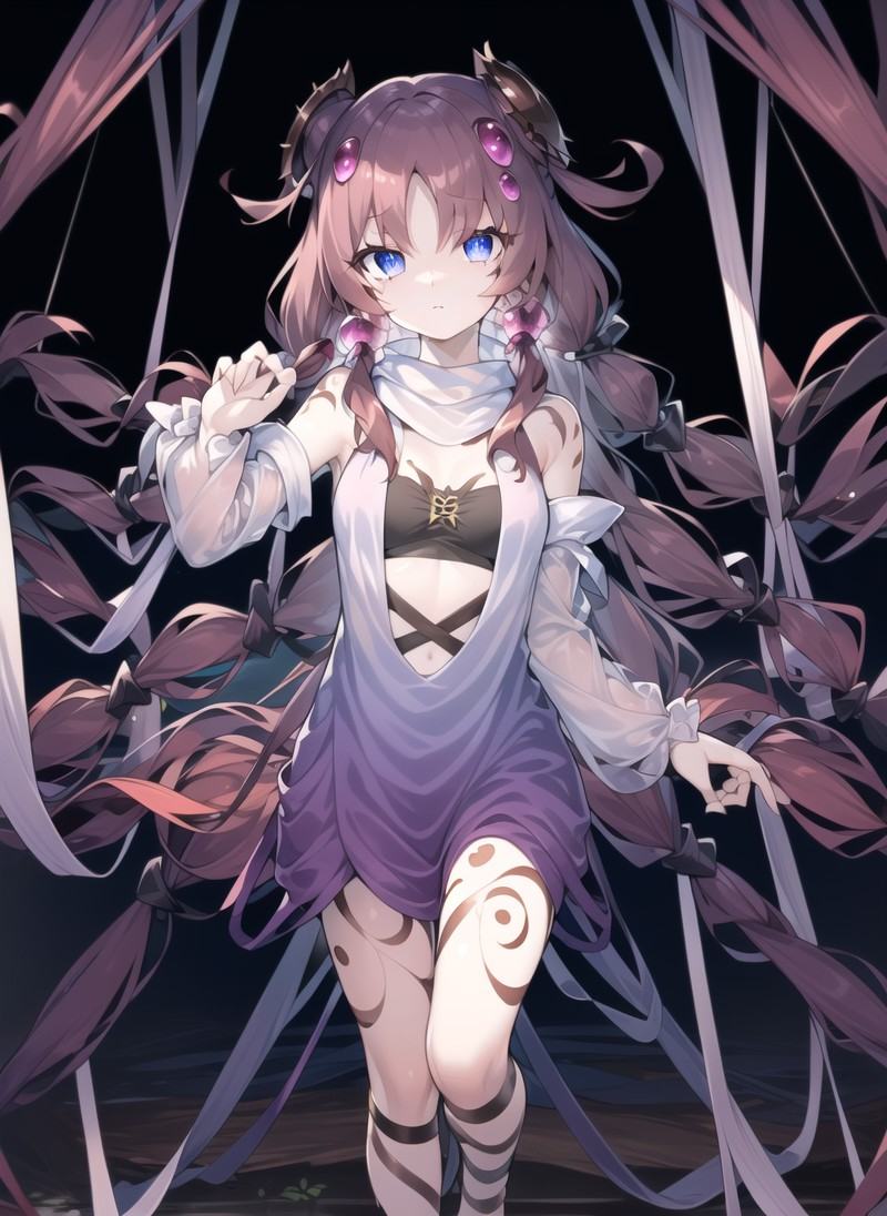 traptrixatypus ,  purple dress,  spider web on Tensor.Art