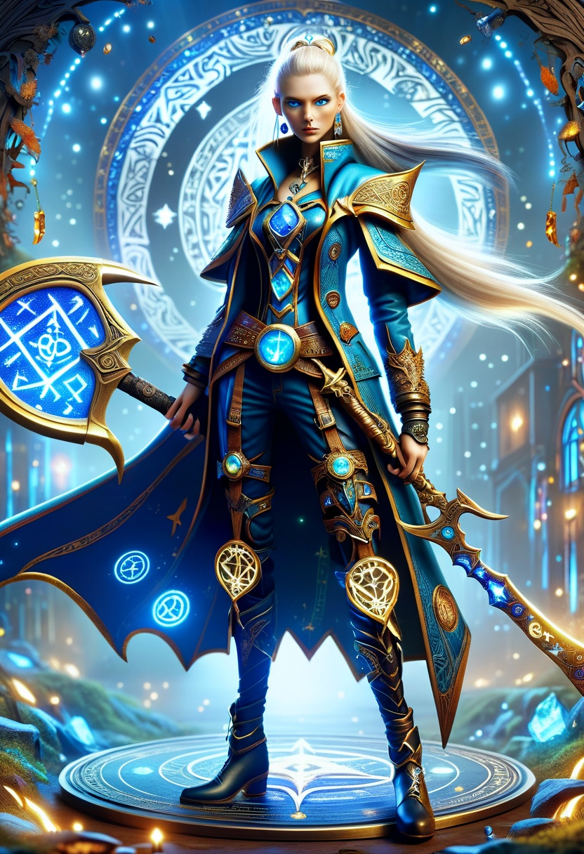 hyper detailed masterpiece,DonMMy51ic4lXL, female catkind, , war scythe , runes <lora:DonMMy51ic4lXL-v1.1-000006:0.8>