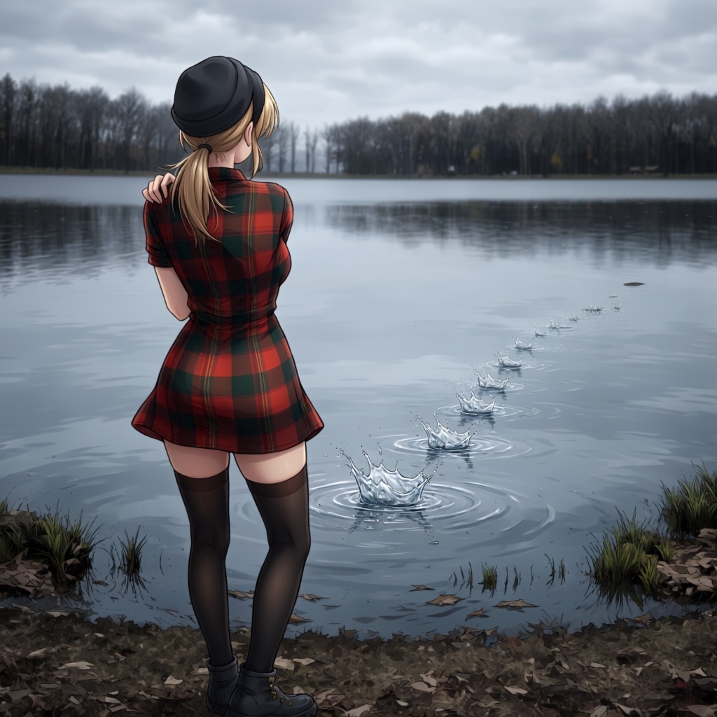 stone skipping,  1girl,  solo on Tensor.Art