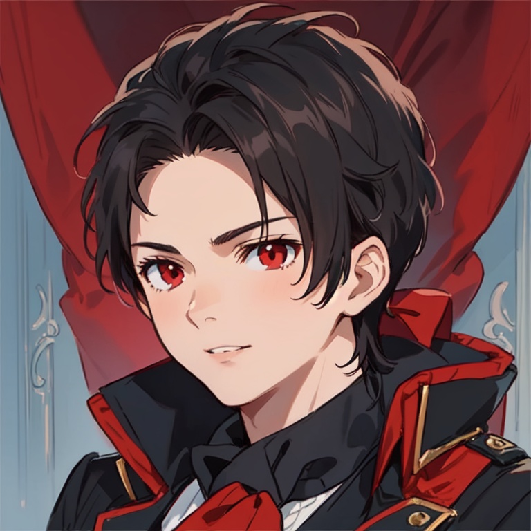 1male,male focus,1boy,black hair,elegant,ELEGANT,***** male,mature,masterpiece,best quality,anime style,<lora:standingFullBodyWithBackgroundStyle_v10Offset:1>,(((red eyes))),<lora:RP_Sebastien_Aguis:1>,impatient,rogue,be gnashing teeth,, masterpiece, best quality,