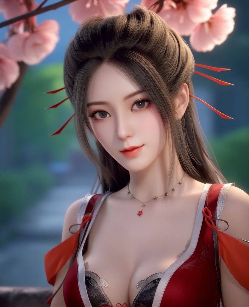 <lora:574-DA-XL-天行九歌-焰灵歌:0.8>(,1girl, ,best quality, ),looking at viewer,  ,ultra detailed background,ultra detailed background,ultra realistic 8k cg,, ,masterpiece, (( , )),, , , hyper blossom,    (cleavage), (), ,,