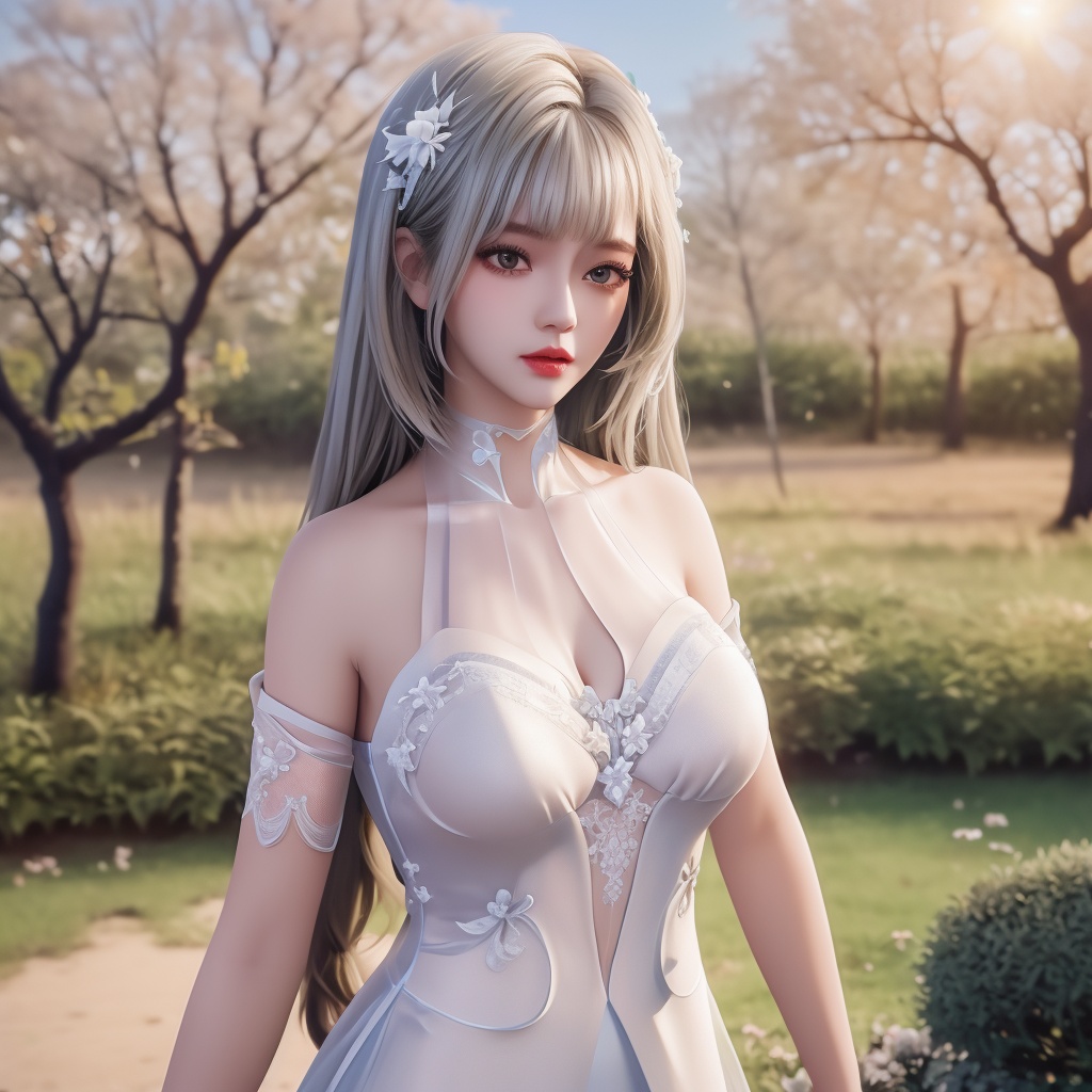 <lora:神印王座-小甜椒:0.8> (,1girl, ,best quality, ),looking at viewer,  ,, ultra detailed background,ultra detailed background,ultra realistic 8k cg,,masterpiece, (( , )), fiction,mole,  ,     ,see-through, lace, (cleavage),(((, solo, sun, , bare_tree, )))