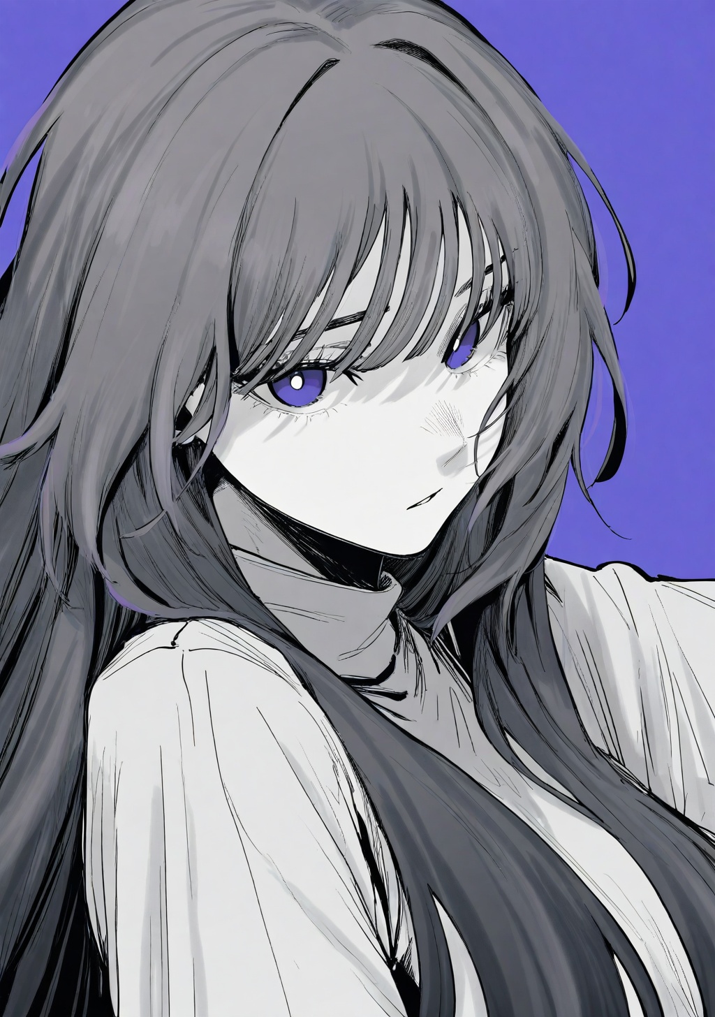 1girl,  spot color,  monochrome on Tensor.Art