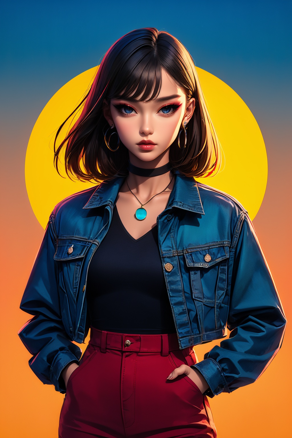 QXHTX,1girl,solo,upper body,medium hair,<lora:QXHTX_20240412134359-000010:1>,