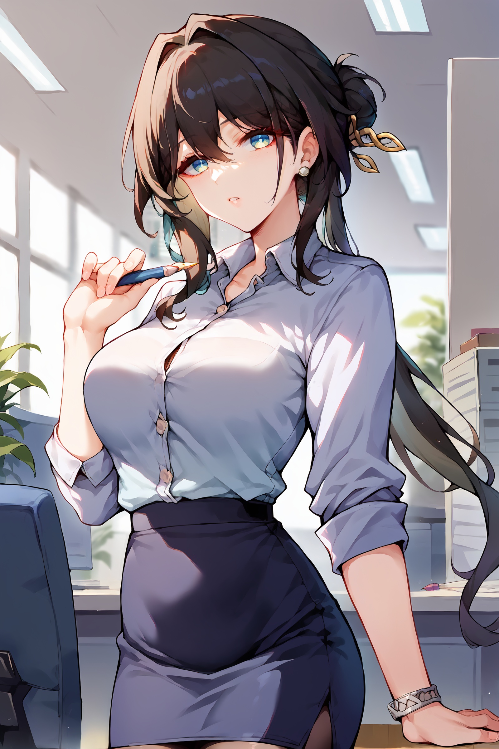 1girl,  ruan mei \(honkai: star rail\),  office lady on Tensor.Art