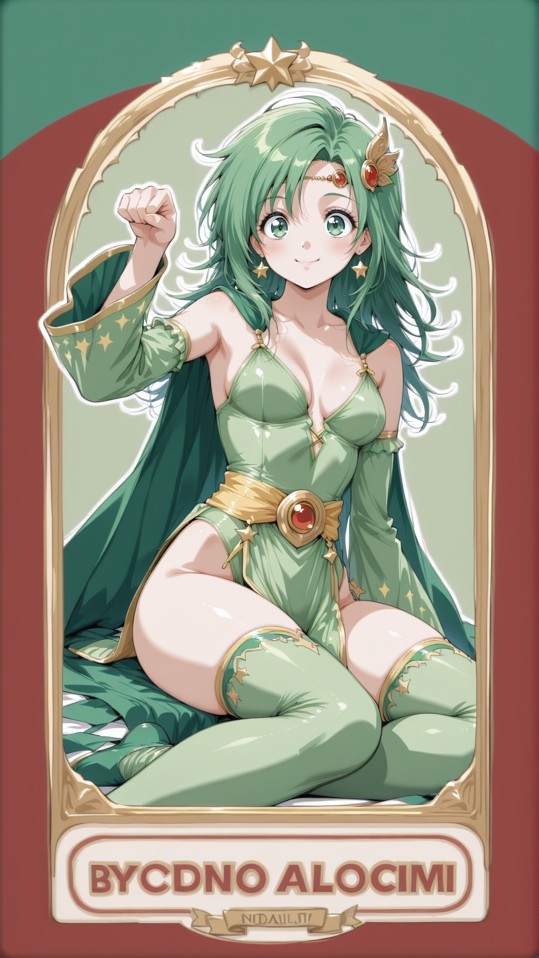 rydia,  green hair,  long hair on Tensor.Art