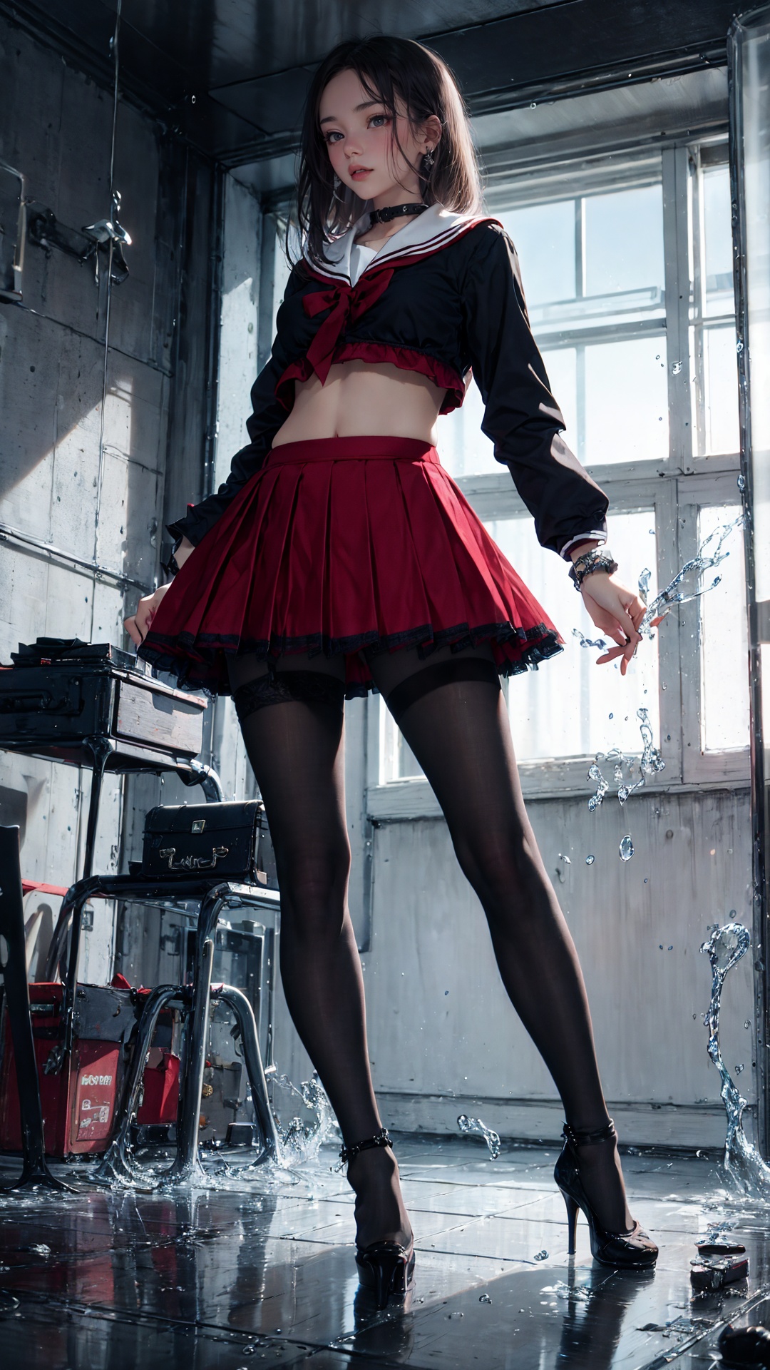 tutututu,  red_skirt,  school uniform by 天选打工人赵图图 on Tensor.Art