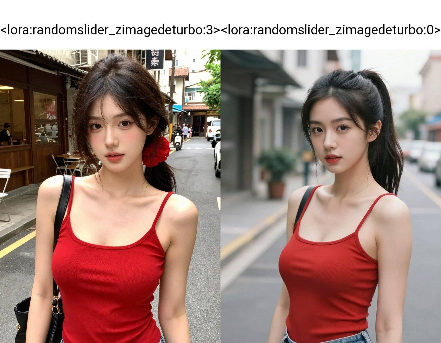 1girl,  street,  cleavage on Tensor.Art