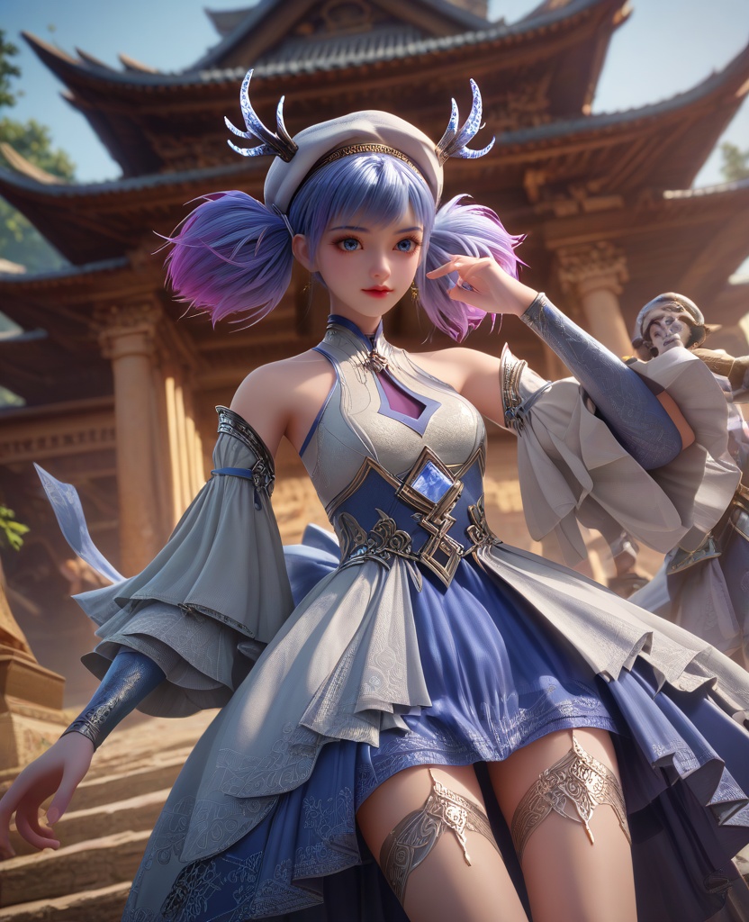 (oriental architecture, elegant decor, sophisticated style:1.1),(pov-high-5:1.1),(breasts:1.2),<lora:XL16克金玩家小麋鹿:0.95>,miss xiaomilu,white gothic lolita dress,blue petticoat,blue eyes,short twintails,unicorn hair,white hat,antlers,jewelry,ombre lace thighhighs,, zPDXL2, score_9, score_8_up, score_7_up BREAK realistic, masterpiece,best quality, highly detailed,, zPDXL3, zPDXL2,zPDXL, zPDXLxxx, zPDXLrl,