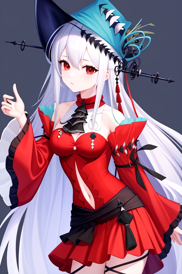 <lora:浊心斯卡蒂v3:1:lbw=char>,a girl named skadi,skadi,1girl,red dress,official alternate costume,ascot,hat,ribbon,navel,wide sleeves,high quality,best quality,, (masterpiece,best quality,high quality:1.4),absurdres,