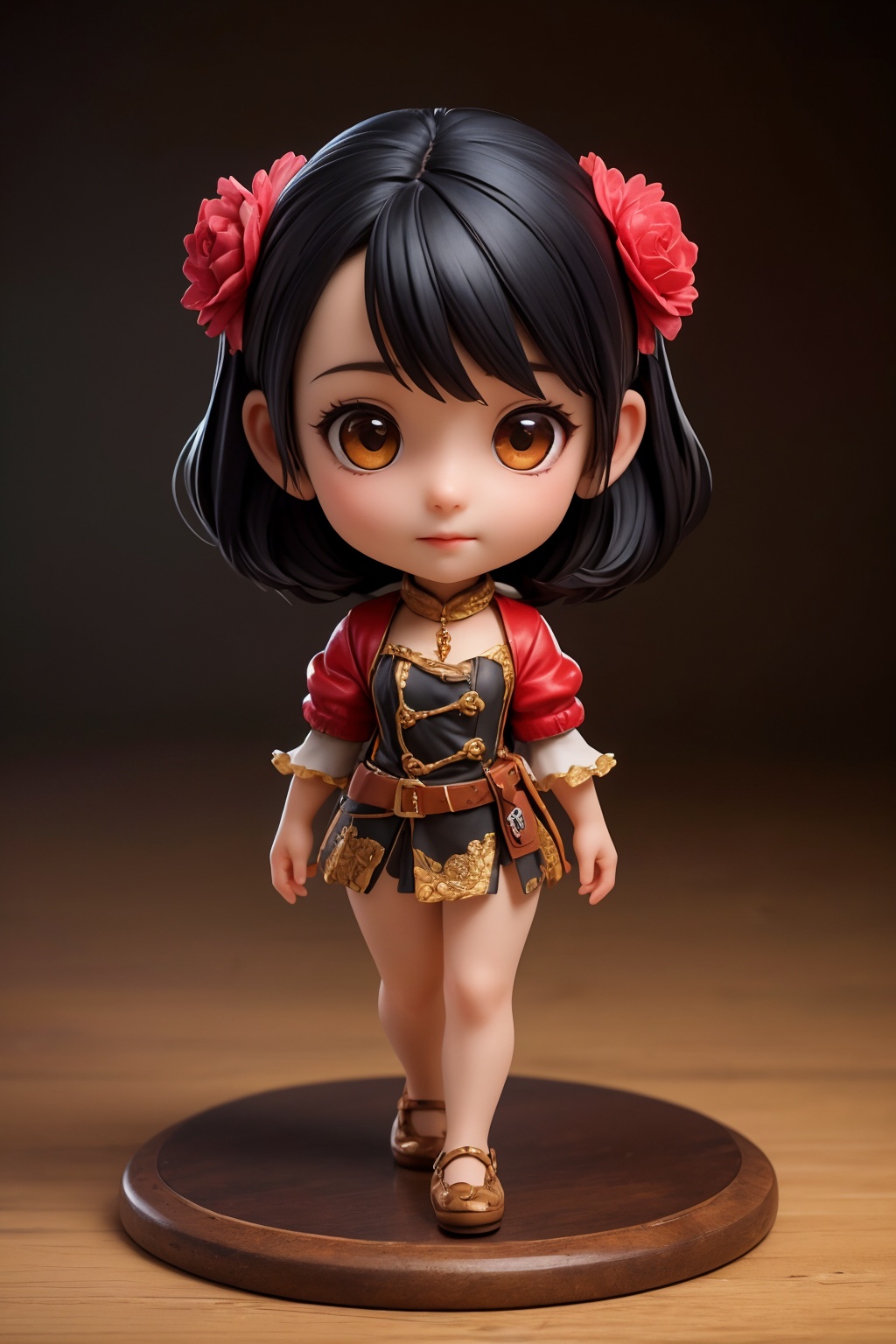 (best quality:1.4),(masterpiece:1.4),(photorealistic:1.4),(Realistic:1.2),(ultra high res, raw photo:1.4),(hdr, hyperdetailed:1.2),(8K:1.2),cinematic photo 1girl,(chibi:1.1),black hair,full body,