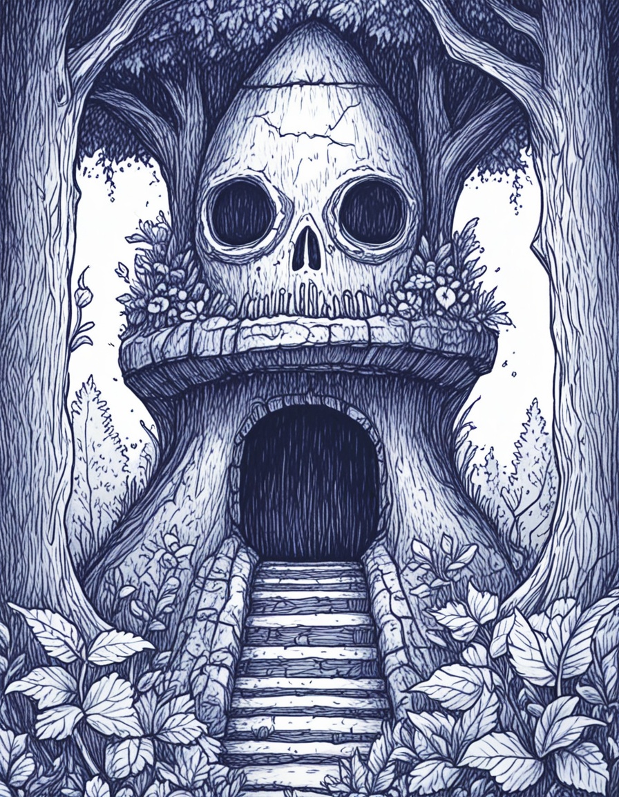 novuschroma42 style finding an abandoned spaceship overgrown with alien flora ballpoint pen drawing on Tensor.Art