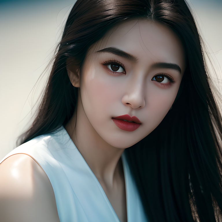 1girl,white top,(full body:1.1), (perfect eyes, beautiful face and black eyes:1.3, natural skin), (details:1.1), photorealistic, ultra realistic,32k,RAW photo, 8k uhd, dslr, high quality, film grain,, A photograph showcasing Zhang Jingna's style,(Zhang Jingna's signature style),ethereal and dreamlike subjects,rich and nuanced color palettes,(emotional depth),elegant compositions,artistic lighting, <lora:柒月-超真实高级脸美女:0.8>