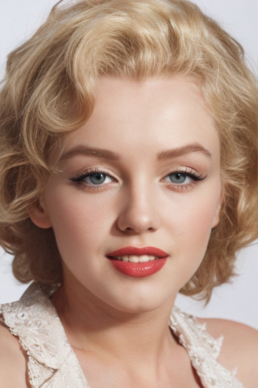high detailed,  realistic,  a portrait of marilyn monroe with blonde hair on Tensor.Art