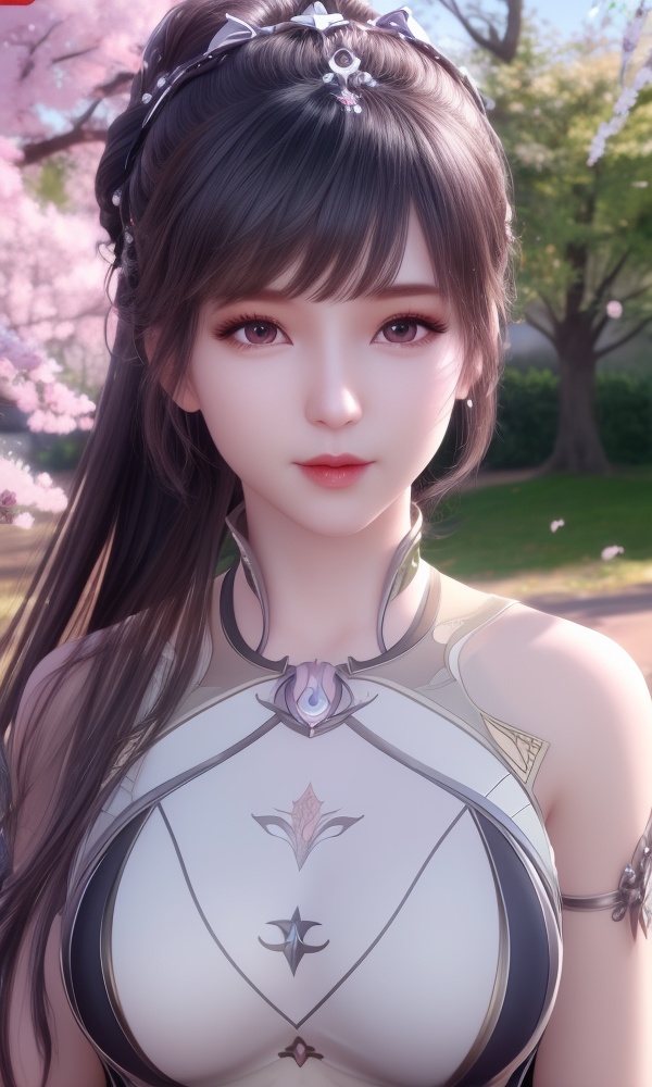 (,1girl, ,best quality, )<lora:358-DA-斗罗大陆-小舞V2-成年:0.8>ultra detailed background,ultra realistic 8k cg,ultra detailed 8k cg,masterpiece,upper body,  (( , )),, ,science fiction,mole, ultra realistic 8k cg, ,tamari \(flawless\),   ,outdoors, sun,sunlight, cherry blossoms,      (()), (),