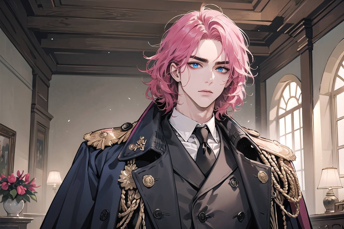 1man,  mature,  (((Fuchsia hair))) on Tensor.Art