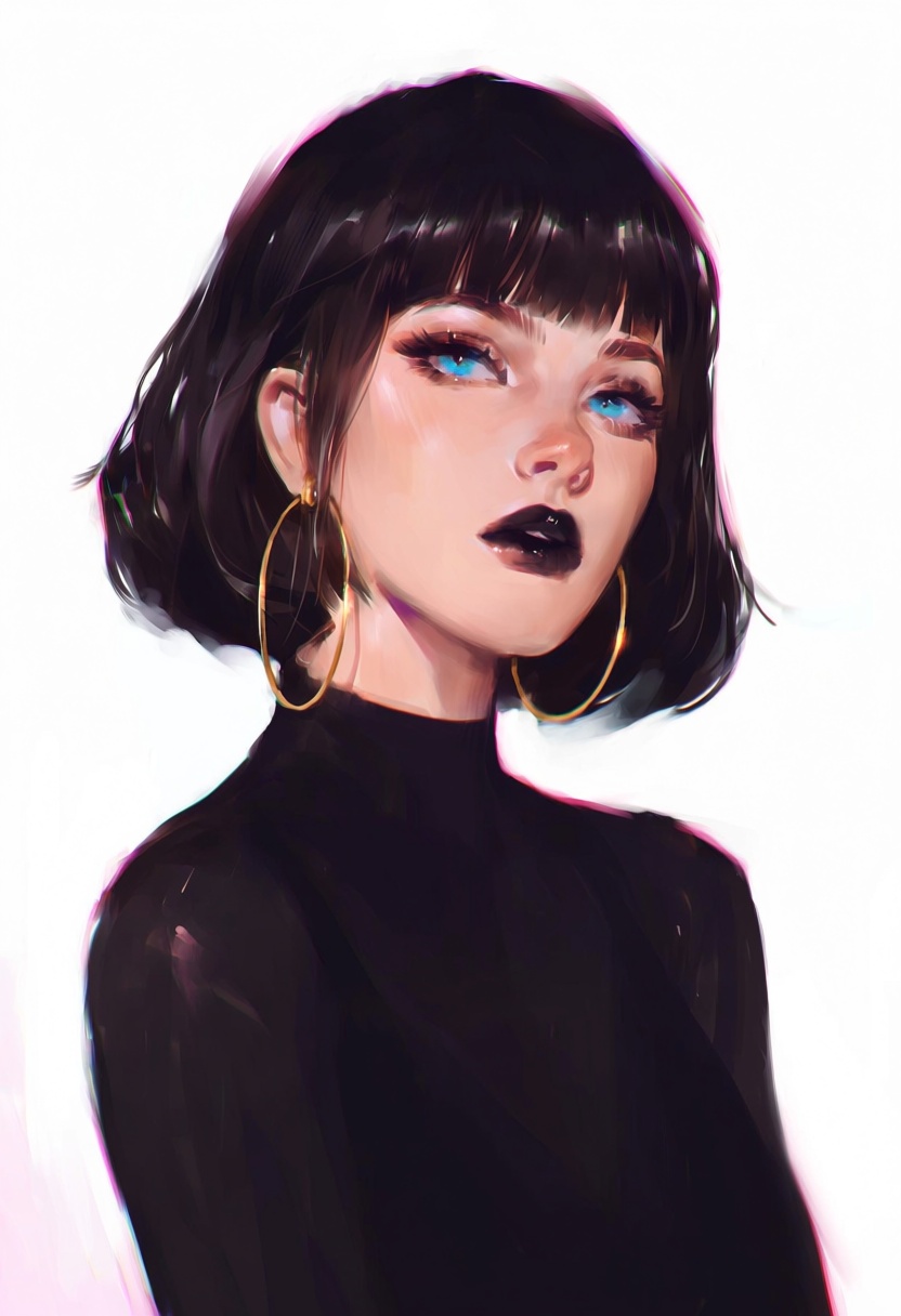 1girl,  solo,  earrings on Tensor.Art
