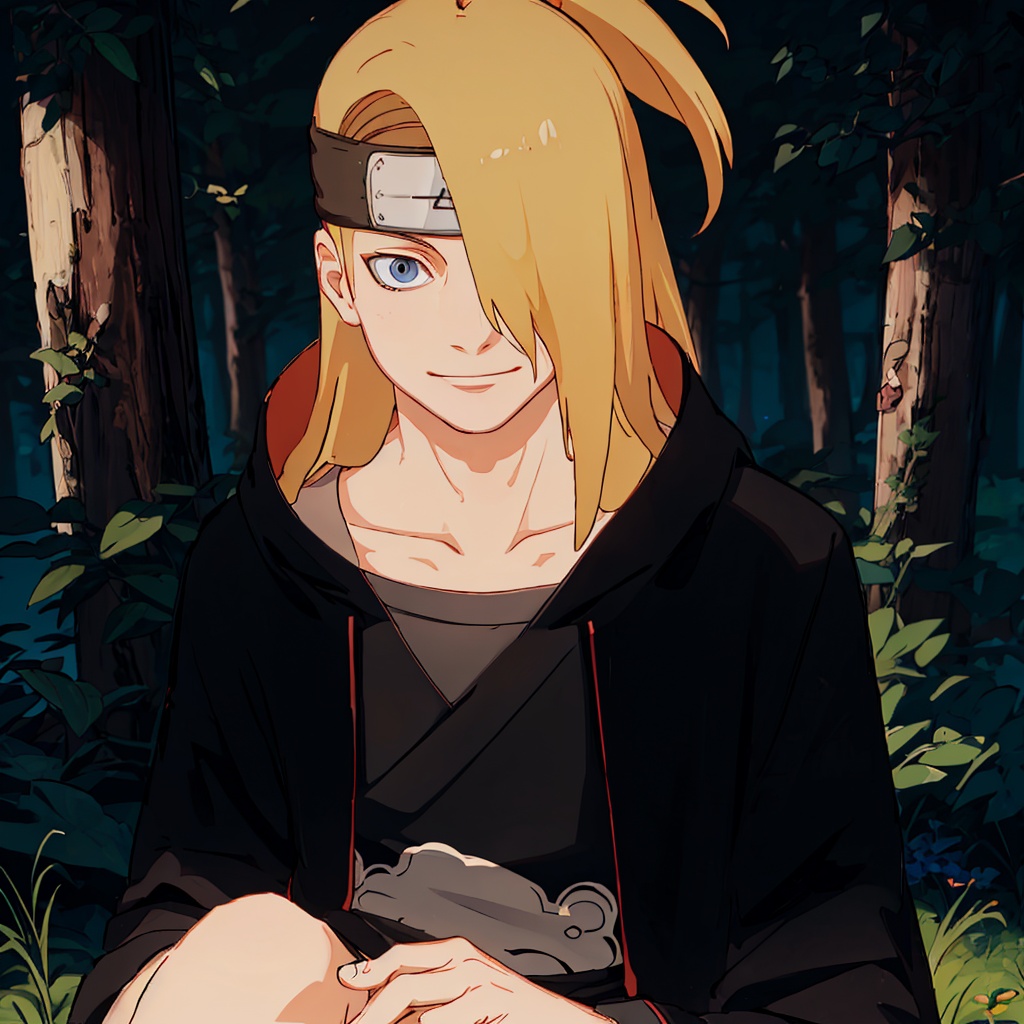 Deidara,  1male,  long black robes on Tensor.Art