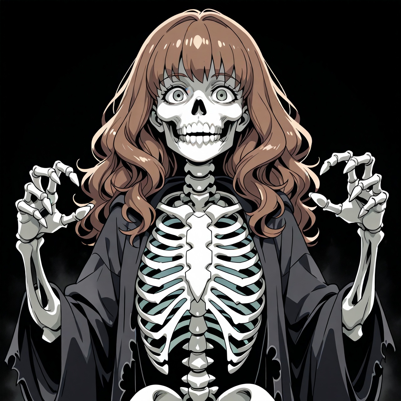 Hermione Granger,  full psychedelic nightmare horror portrait,  pitch black background on Tensor.Art