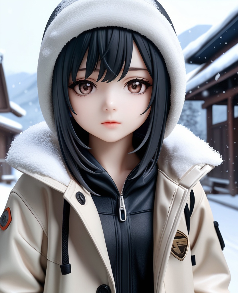 (,1girl, ,best quality, ),looking at viewer,masterpiece, (( , )),, realistic,science fiction,mole, ultra realistic 8k cg, ,outdoors, snow, snowing,