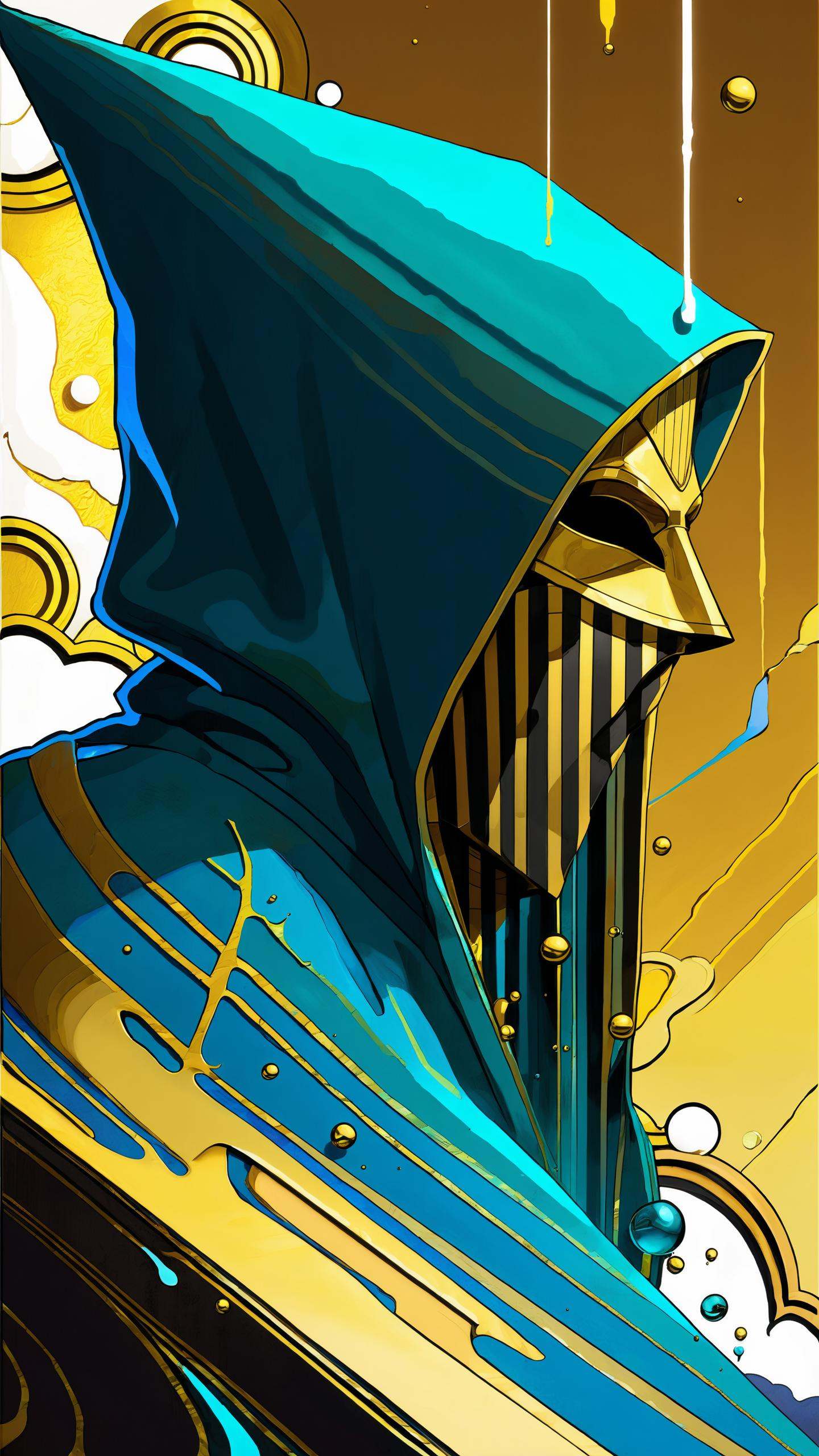 oniric portrait of a tall cloaked figure with a white mask,  Azem the Traveler,  yearning to explore the ends of the world...