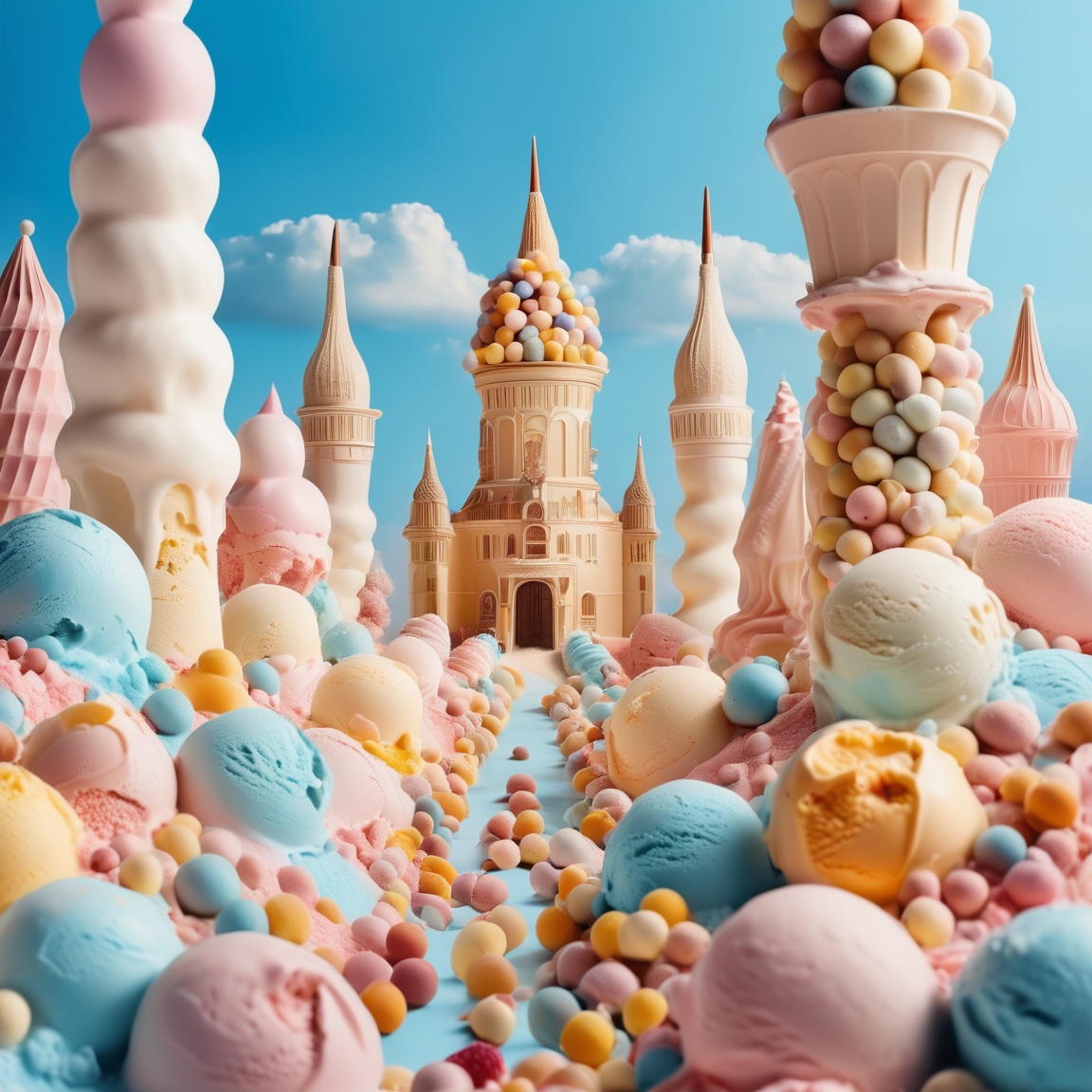 babycream,  Surreal photography,  whimsical ice cream world photos on Tensor.Art
