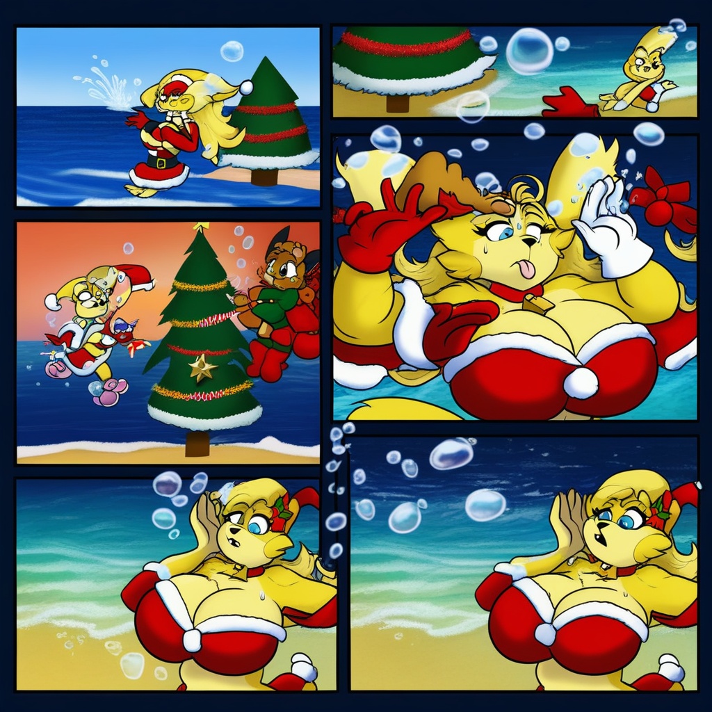 furry,  tongue,  christmas tree on Tensor.Art