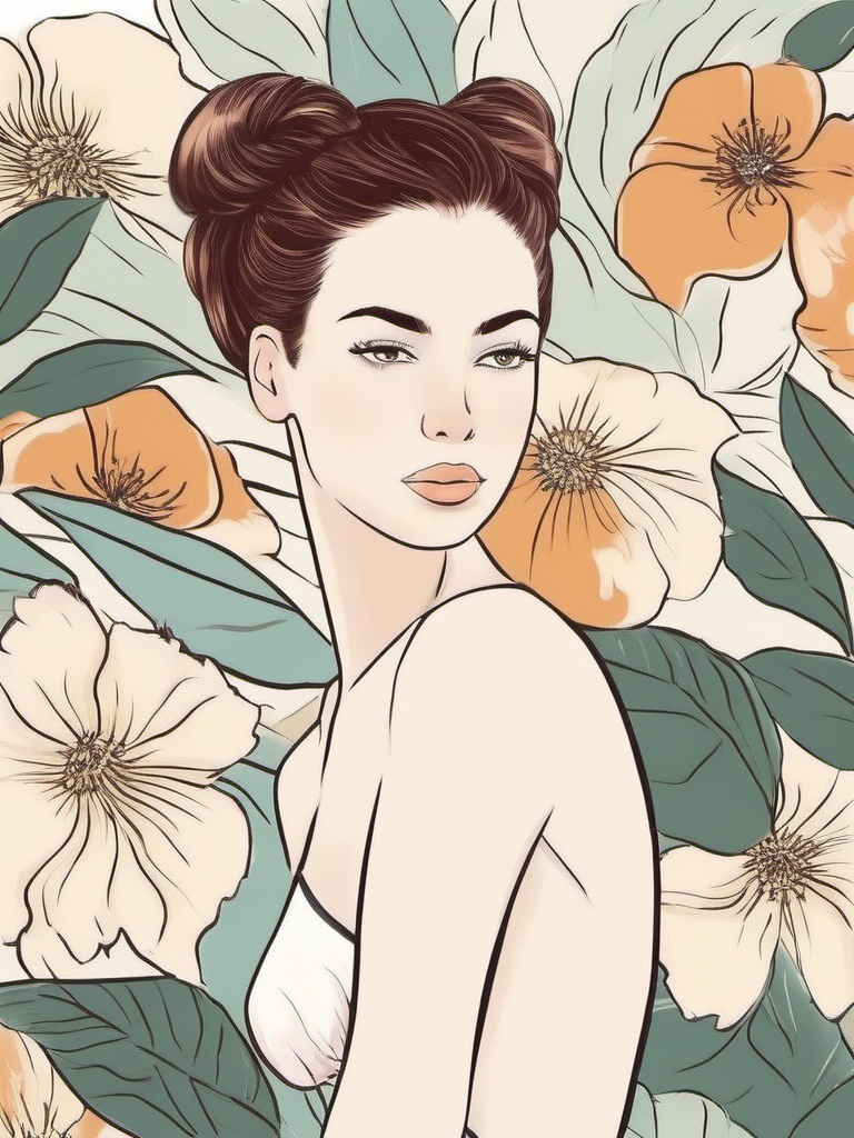1NK ,  ,  illustration of a young woman in a swimsuit. She is standing with her back to the viewer on Tensor.Art