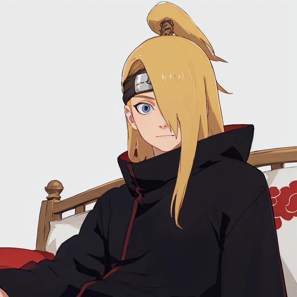 Deidara,  solo,  long black robes on Tensor.Art