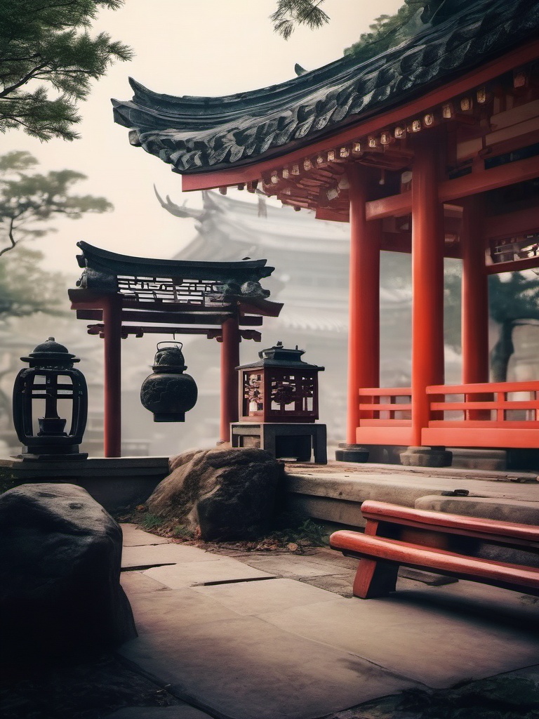 <lora:chanyifenwei 2.0:0.8>,chanyi,masterpiece,8K,realistic,UHD,no humans, scenery, photo background, outdoors, real world location, east asian architecture, tree, architecture, day, shrine, traditional media, plant, realistic, stone lantern, building
