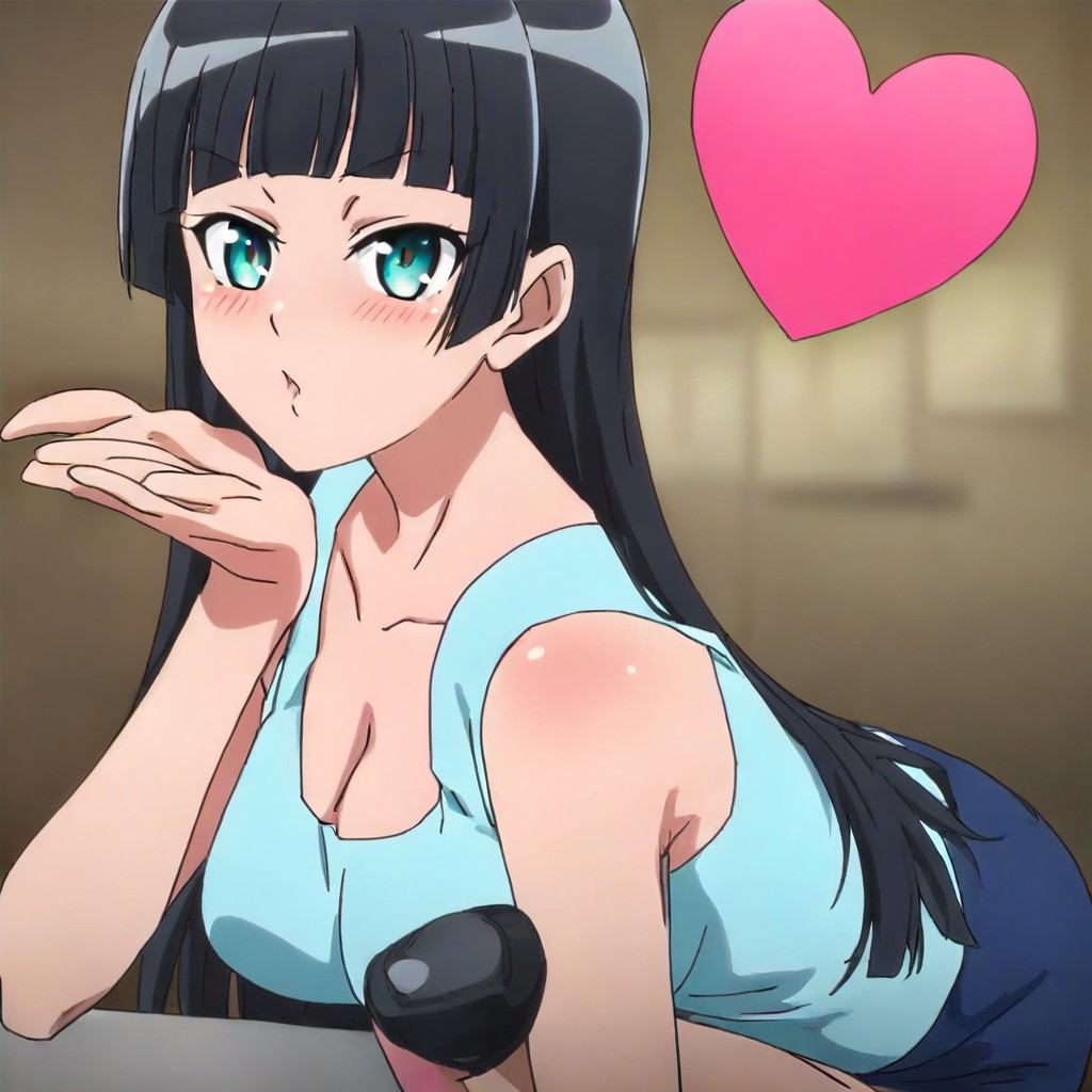 akemi soryuin \(dumbbells\),  black hair,  long hair on Tensor.Art