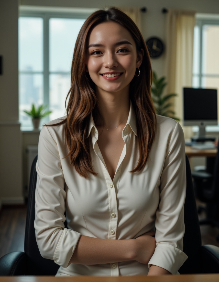A beautiful woman,clothes,office,