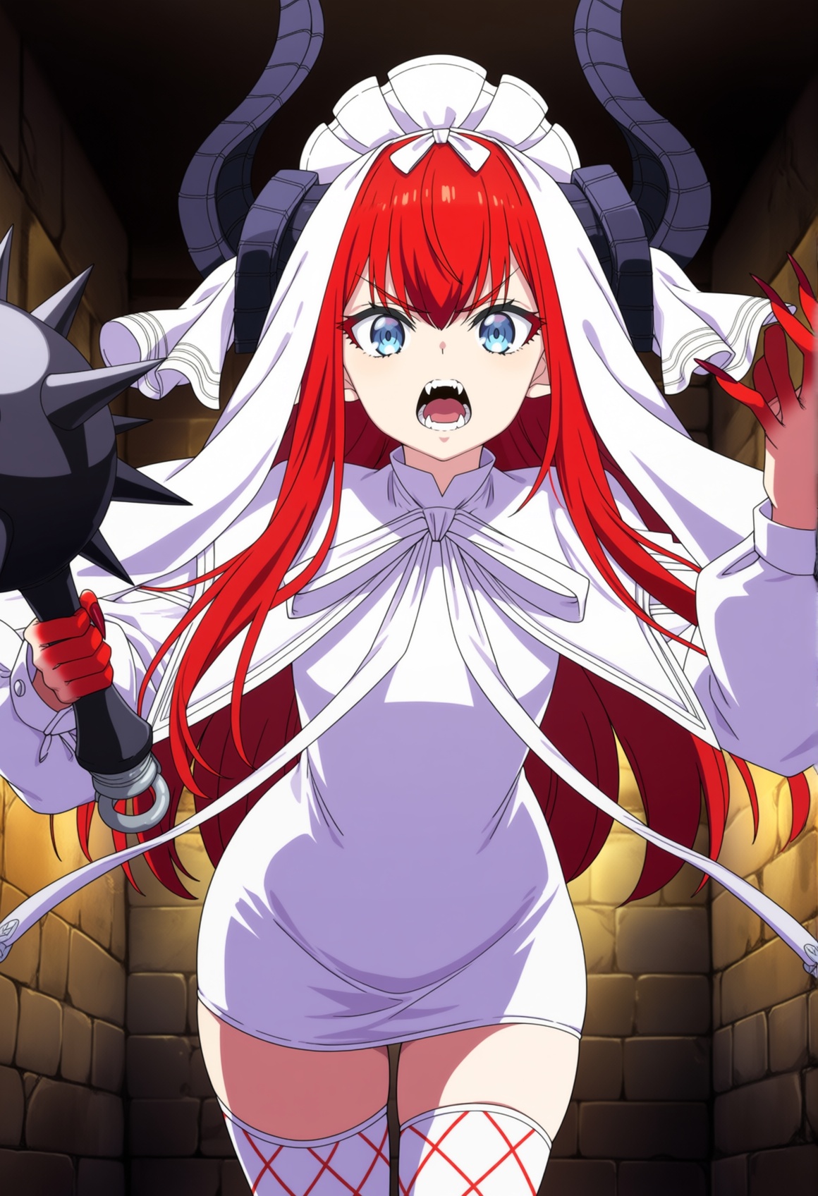 anime coloring,  anime screencap,  asymmetrical horns on Tensor.Art