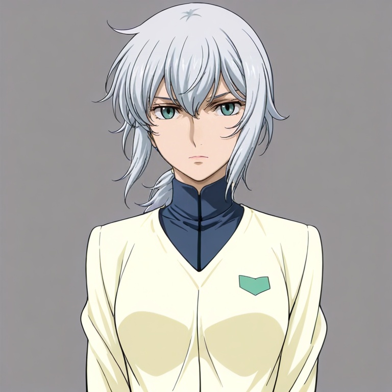 masterpiece, best quality,solo,(grey background:1.2),simple background,1girl,looking at viewer,  anime_style, ad_2314_style, gundam_oo_style<lora:A.D.2314_gundam_OO:0.8>