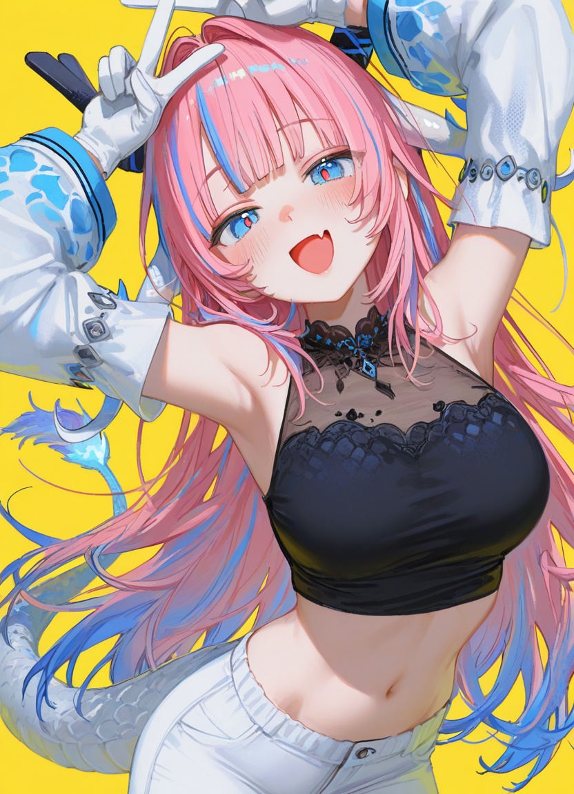 1girl,  pink hair,  solo on Tensor.Art