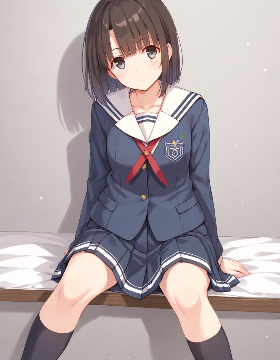 1girl,  katou megumi,  school uniform on Tensor.Art