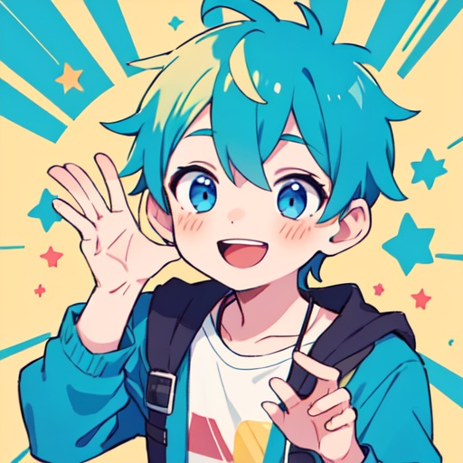 1boy,happy,extremely happy,random color,, masterpiece, best quality,
