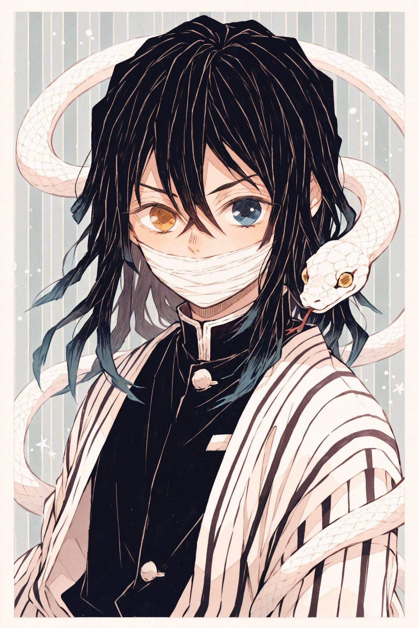 koame Style,  Iguro Obanai,  1boy on Tensor.Art