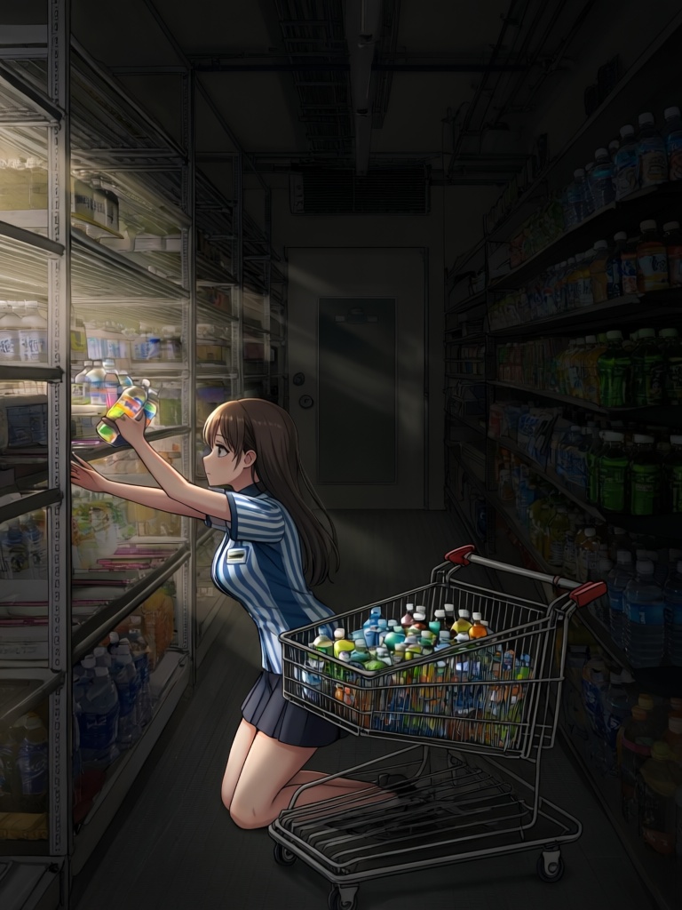 walk-in cooler,  small room,  storeroom interior on Tensor.Art