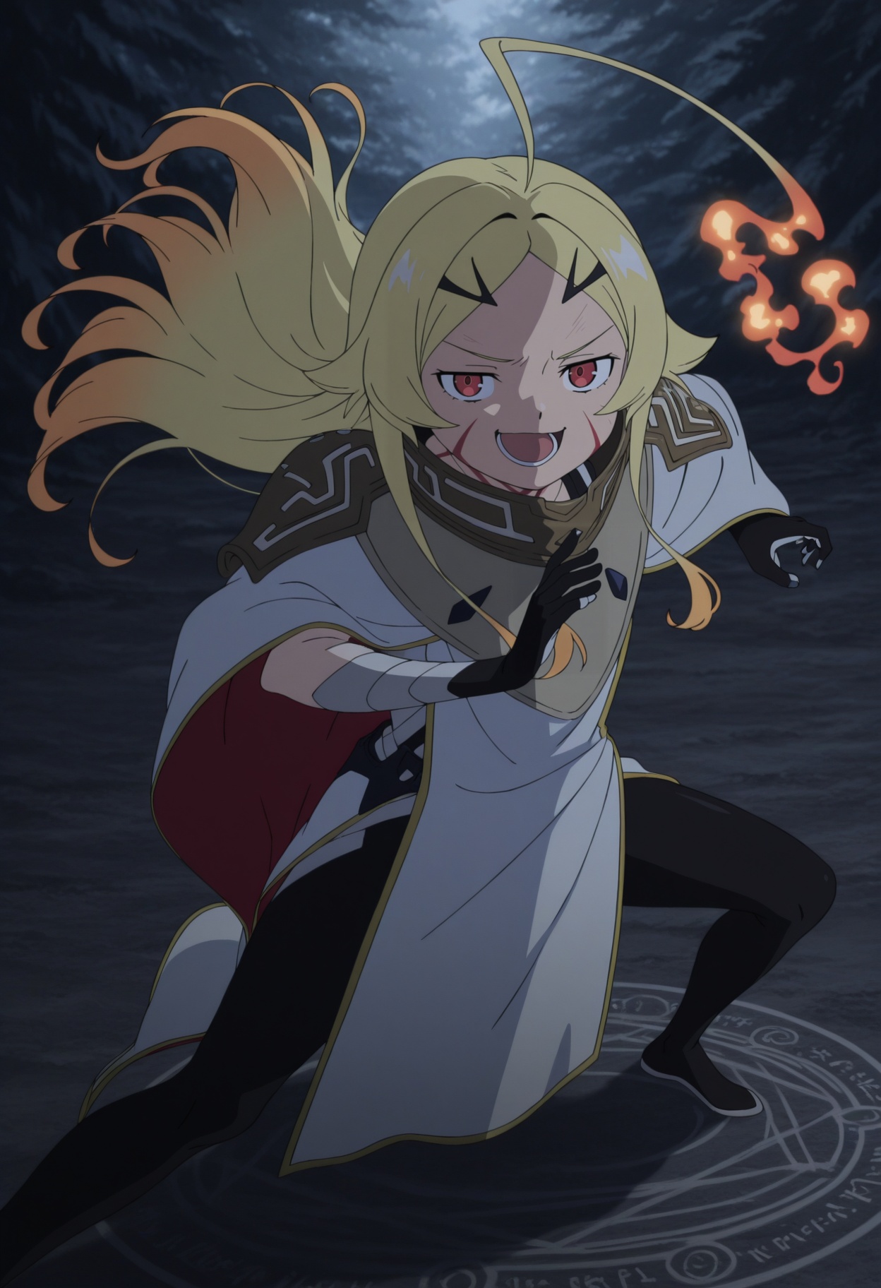 anime coloring,  anime screencap,  flaming ahoge on Tensor.Art