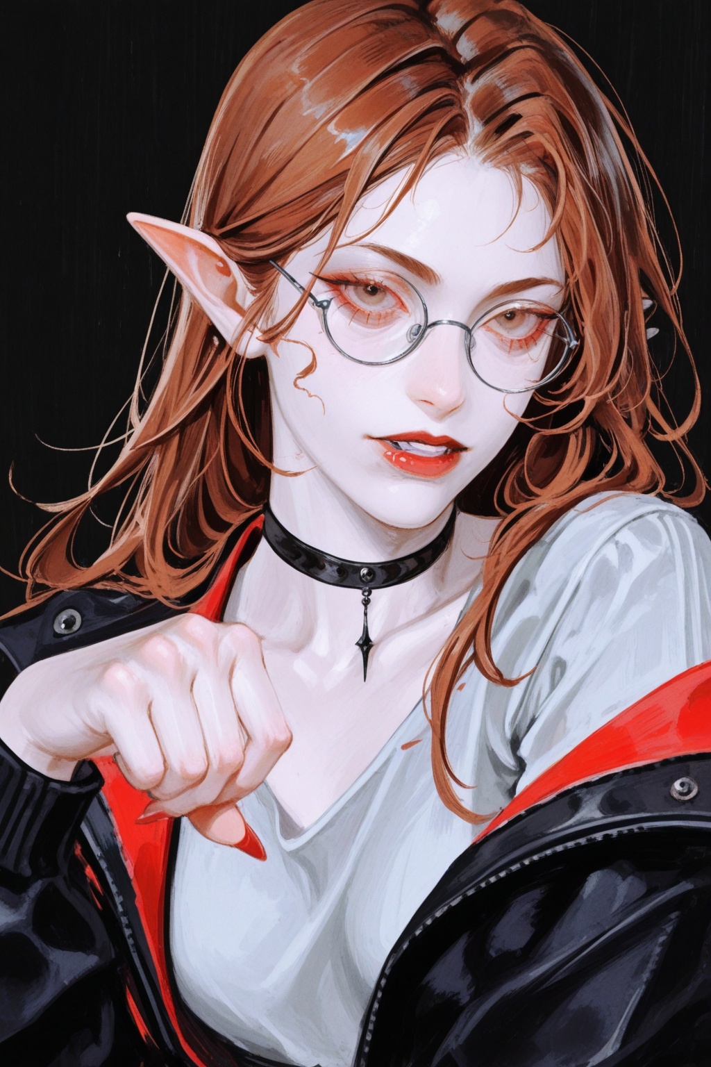 1girl,  solo,  round eyewear on Tensor.Art