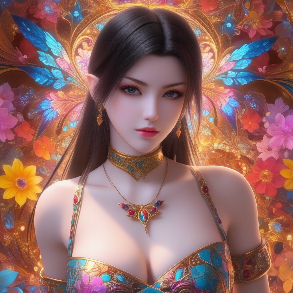 <lora:850-DA-XL-斗破苍穹-美杜莎-红色睡衣:0.8>, (,1girl, ,best quality, ),,,anime,(masterpiece, top quality, best quality, official art, beautiful and aesthetic:1.2), (1girl)	, , (cleavage),, extreme detailed,(fractal art:1.3),colorful, flowers ,highest detailed,()    (cleavage),,  (),