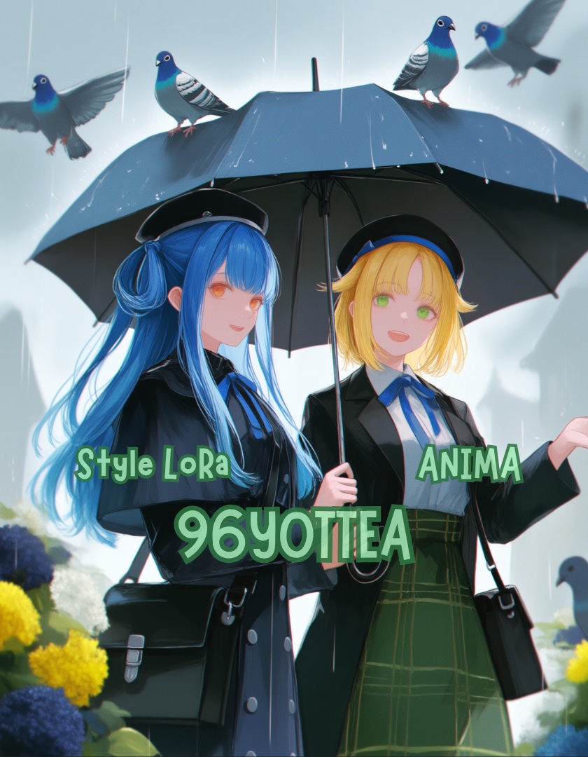 2girls,  blonde hair,  blue hair on Tensor.Art