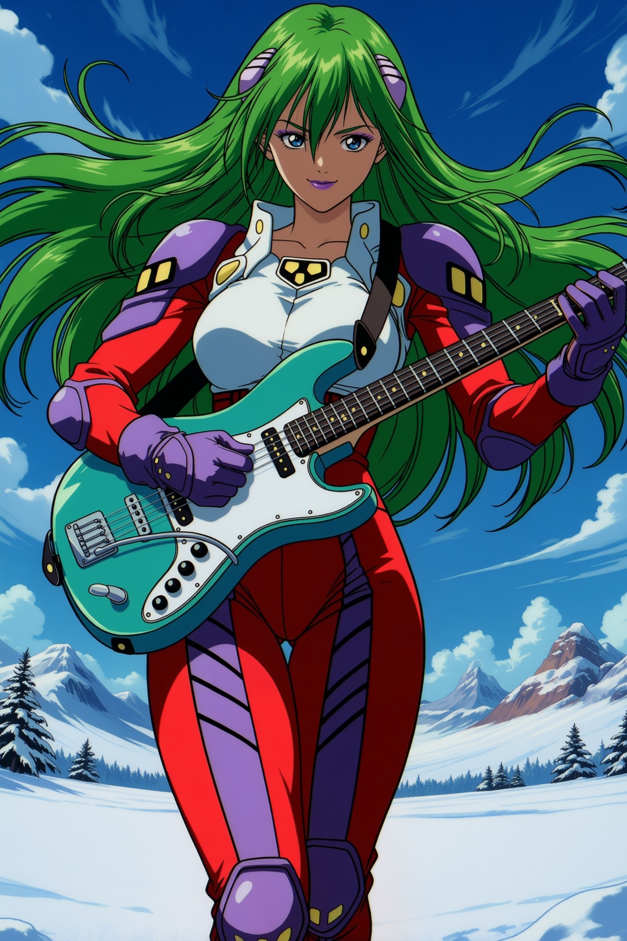 Emilia_Jenius,  green hair,  long hair on Tensor.Art